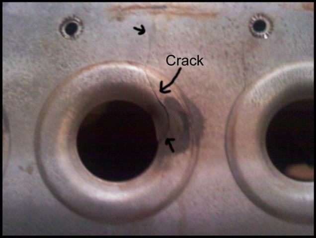 crack in front facing of heat exchanger