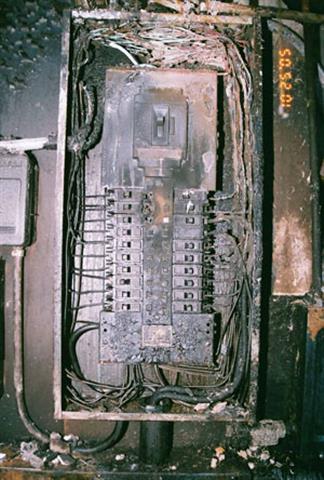 electrical fire in breaker panel