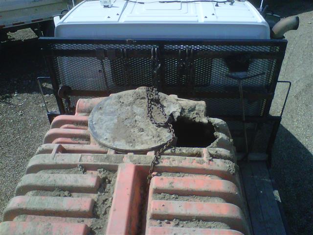 damaged concrete septic tank top